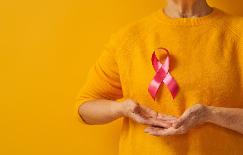 Pink ribbon like a symbol of breast cancer awareness